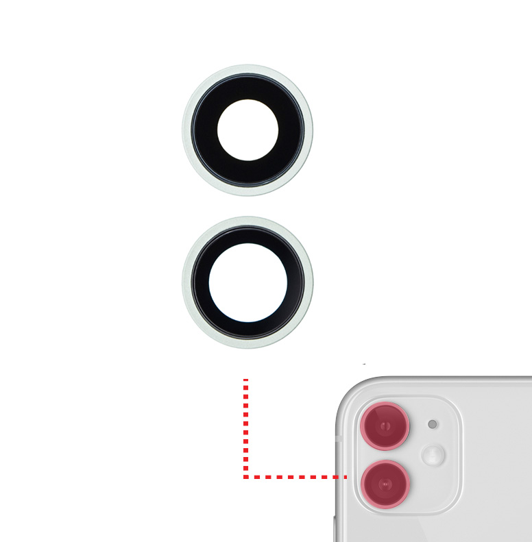 Back Camera Lens With Bracket / Bezel For iPhone 12 / 12 Mini (2 Piece Set) (Real Sapphire / Premium) (Green)