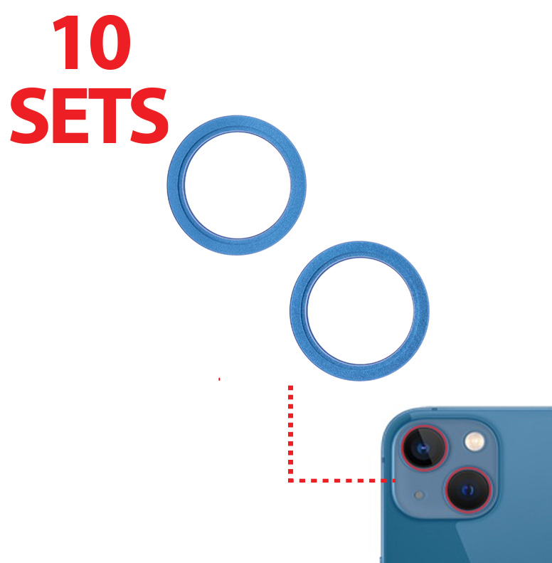 Back Camera Bezel Ring Only For iPhone 13 / 13 Mini (2 Piece Set) (Blue) (Premium)