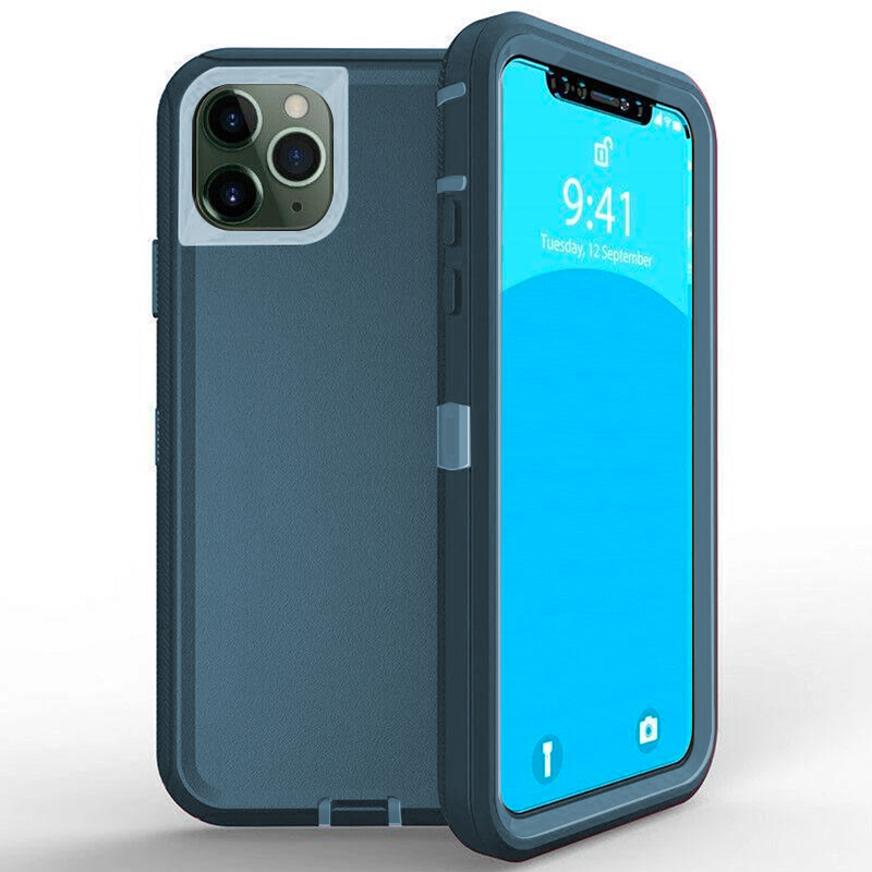 DualPro Protector Case for iPhone 16e / 14 / 13 - Teal & Light Blue