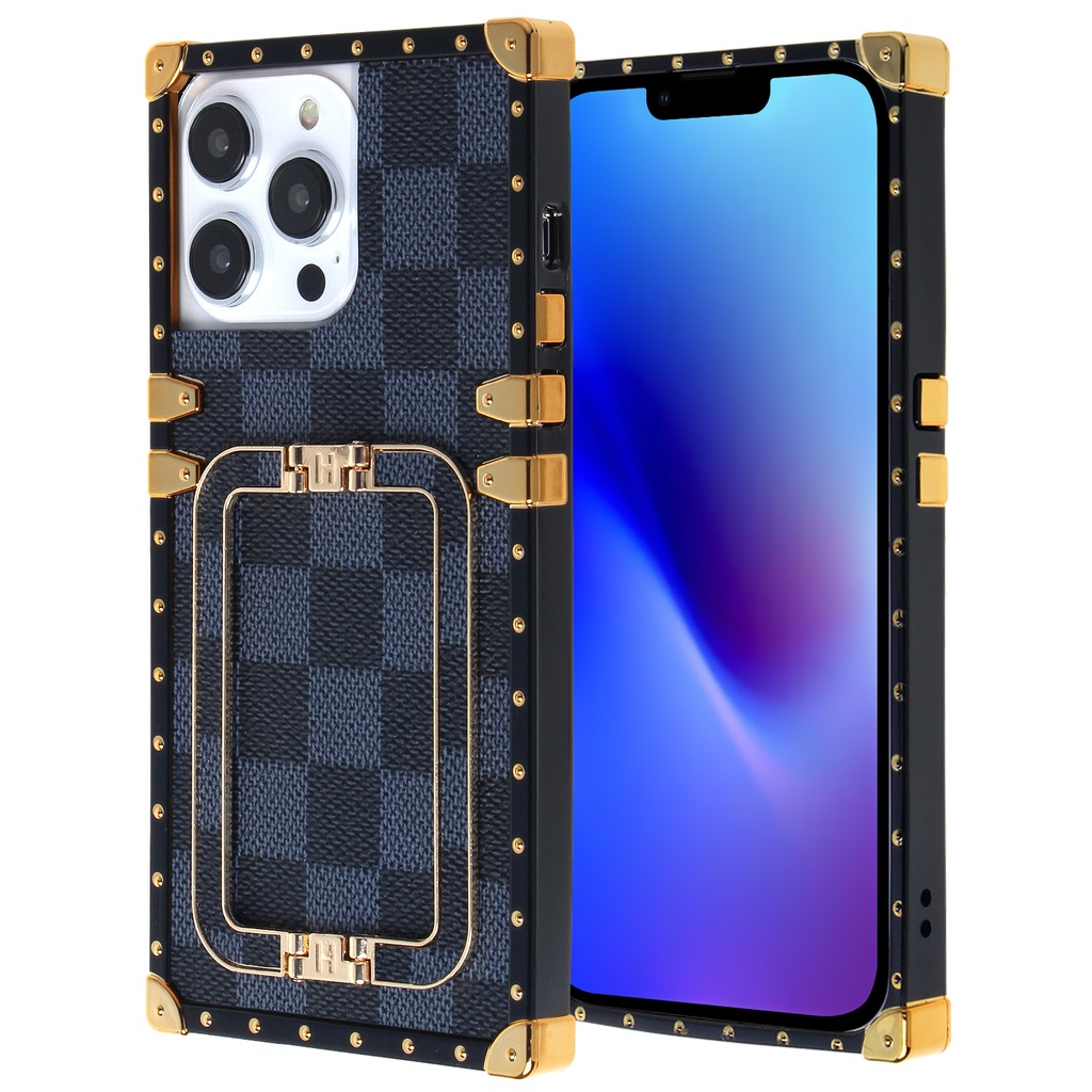Luxury Back Stand case for iPhone 14 Plus - Navy