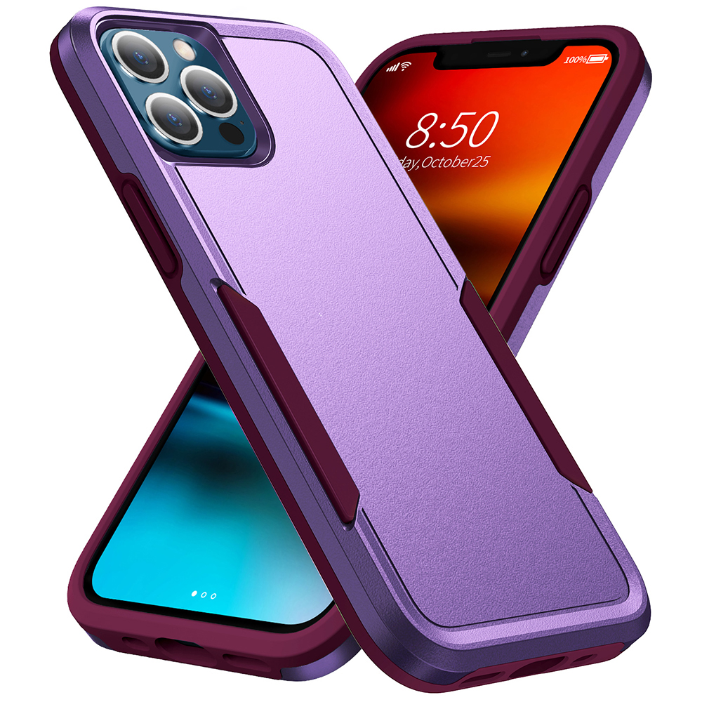 Thick 2-Layers Shockproof Case for iPhone 14 Plus - Purple