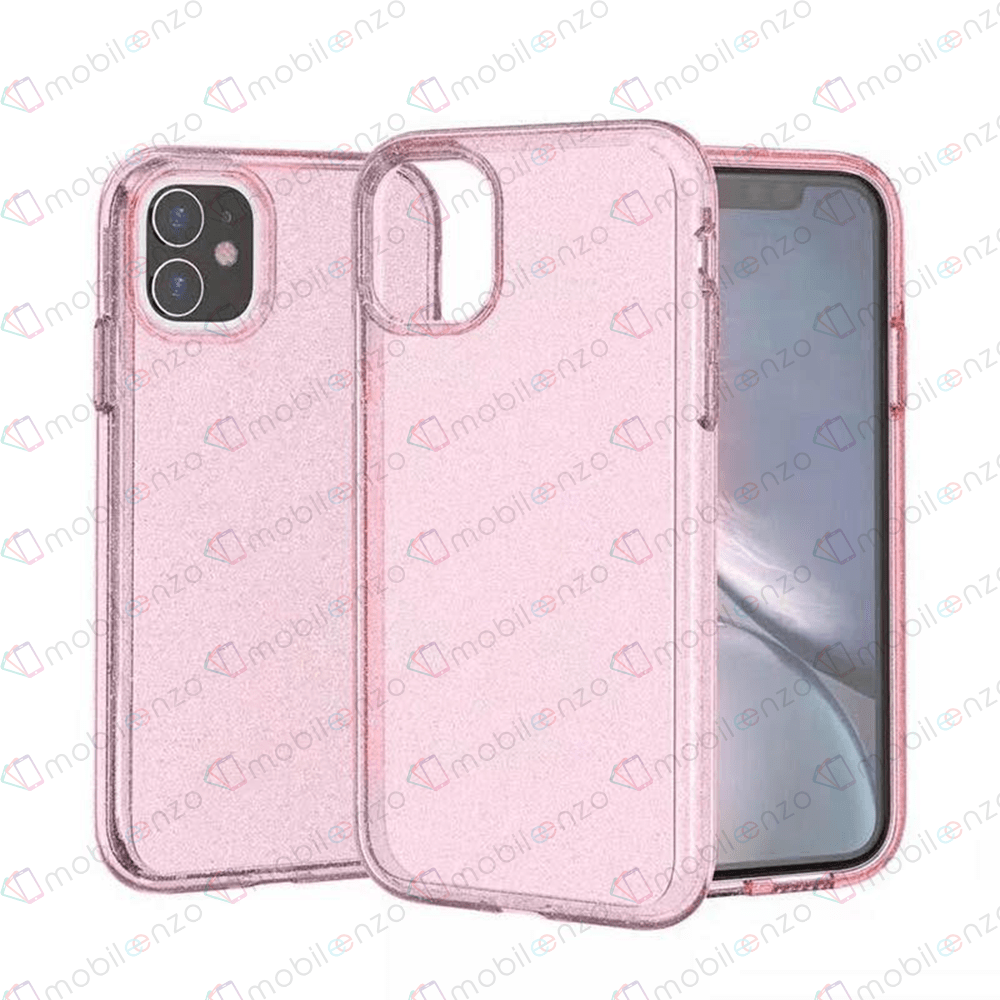 Transparent Sparkle Case for iPhone 14 Plus - Pink