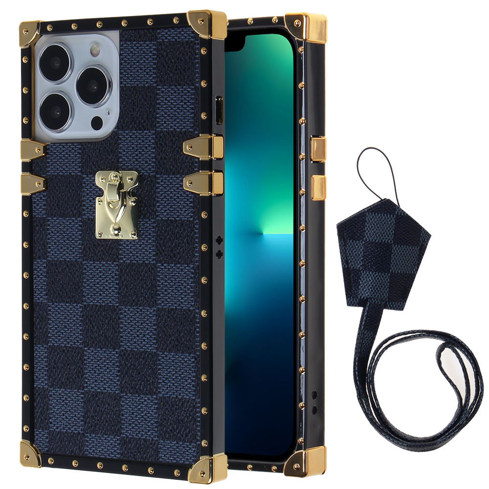 Luxury Trunk Case for iPhone 14 Pro - Navy