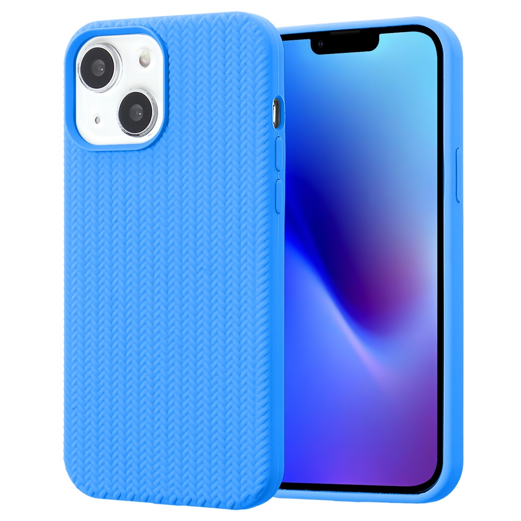 Silicone Fiber Case for iPhone 14 Pro - Light Blue