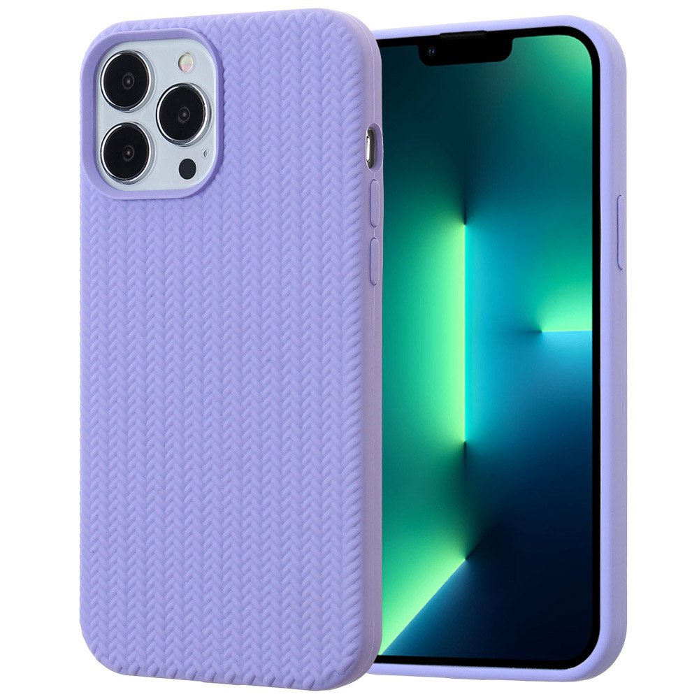 Silicone Fiber Case for iPhone 14 Pro - Purple