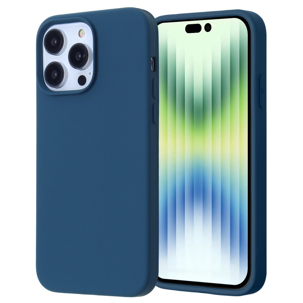 Premium Silicone Case for iPhone 14 Pro Max - Dark Blue