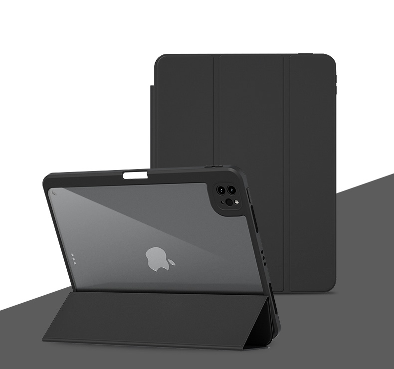Clear Back Magnet Case for iPad 5 / 6 / Pro 9.7/ Air 2 / Air 1 - Black