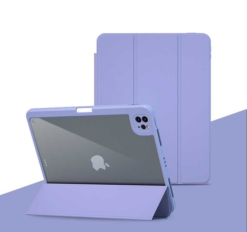 Clear Back Magnet Case for iPad 5 / 6 / Pro 9.7/ Air 2 / Air 1 - Lilac