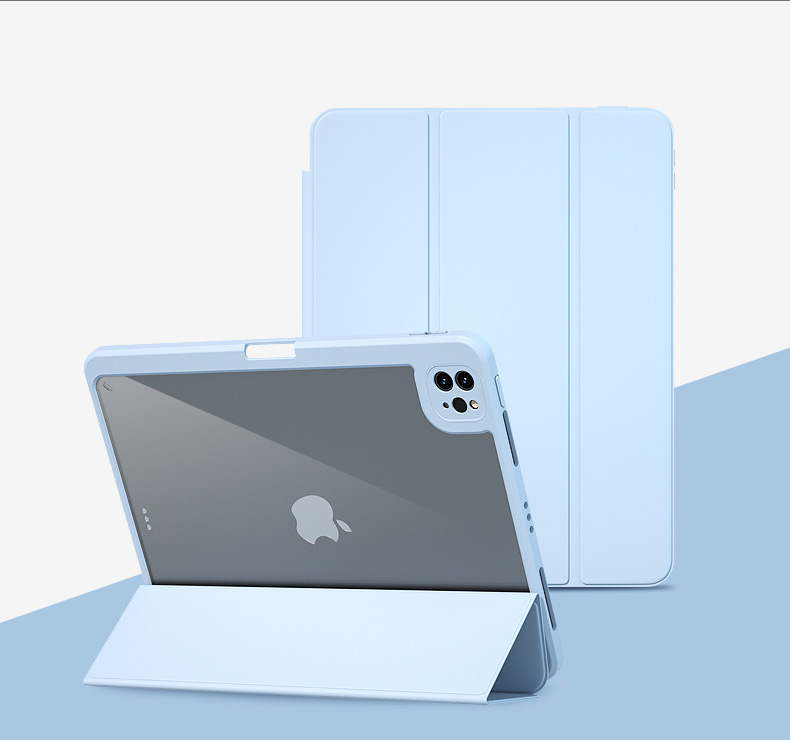 Clear Back Magnet Case for iPad 12.9" (3rd-4th-5th Generation) & Air 13 (2024/2025) - Light Blue
