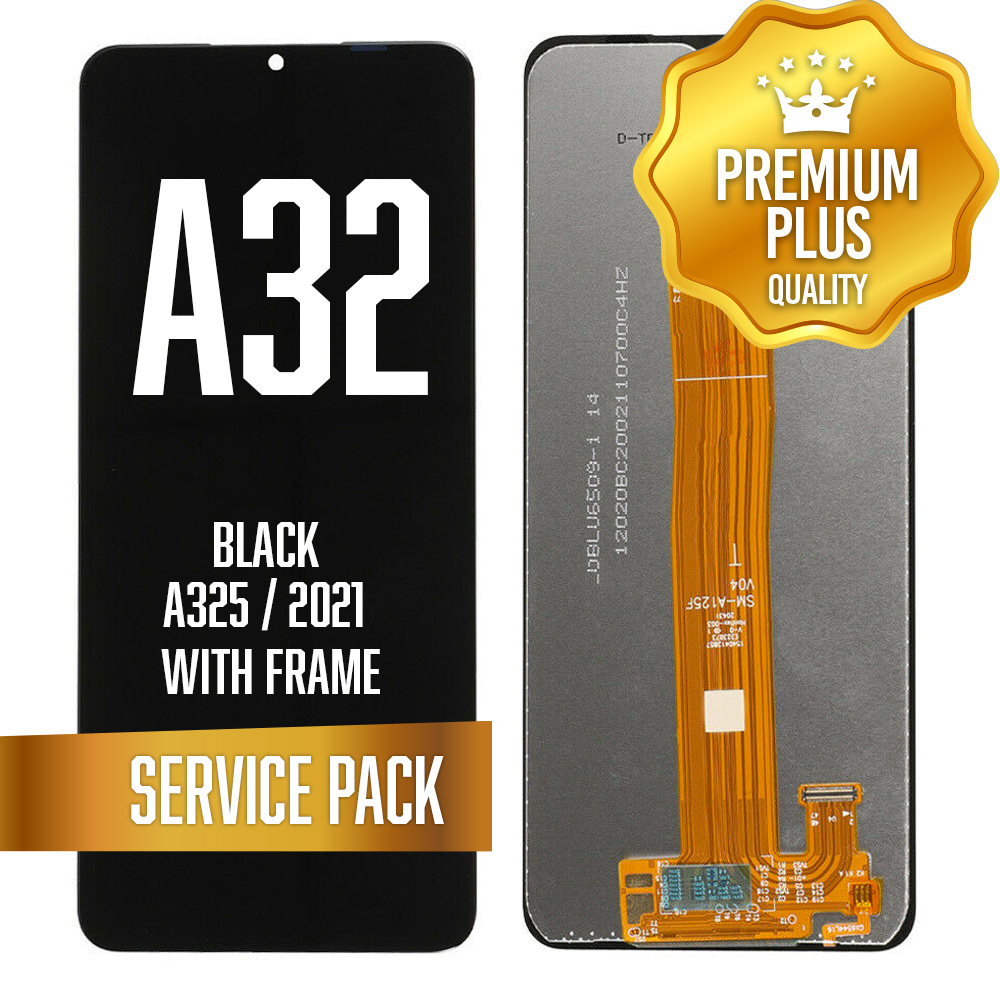 OLED Assembly for Samsung Galaxy A32 (A325 / 2021) with Frame - Black (Service Pack)