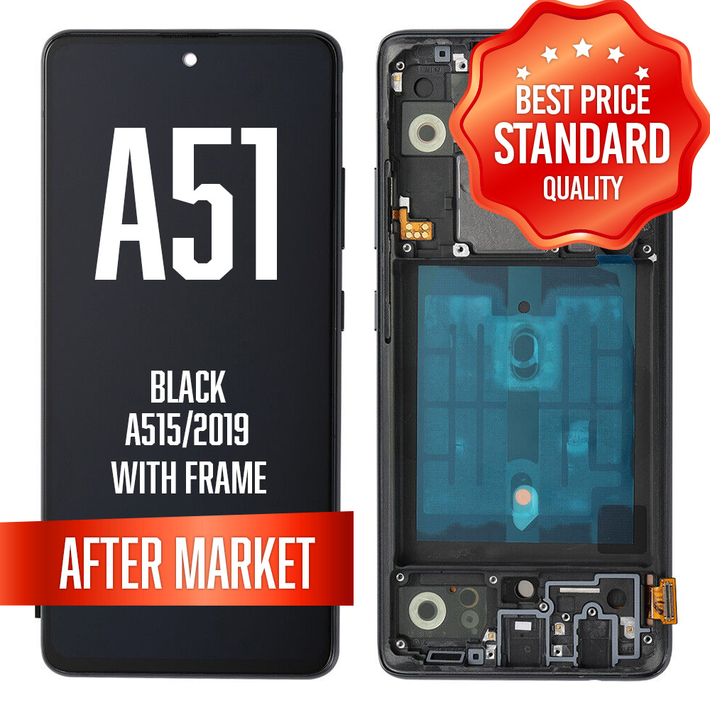 LCD Assembly for Galaxy A51 (A515/2019) with Frame - Black (Standard Quality)