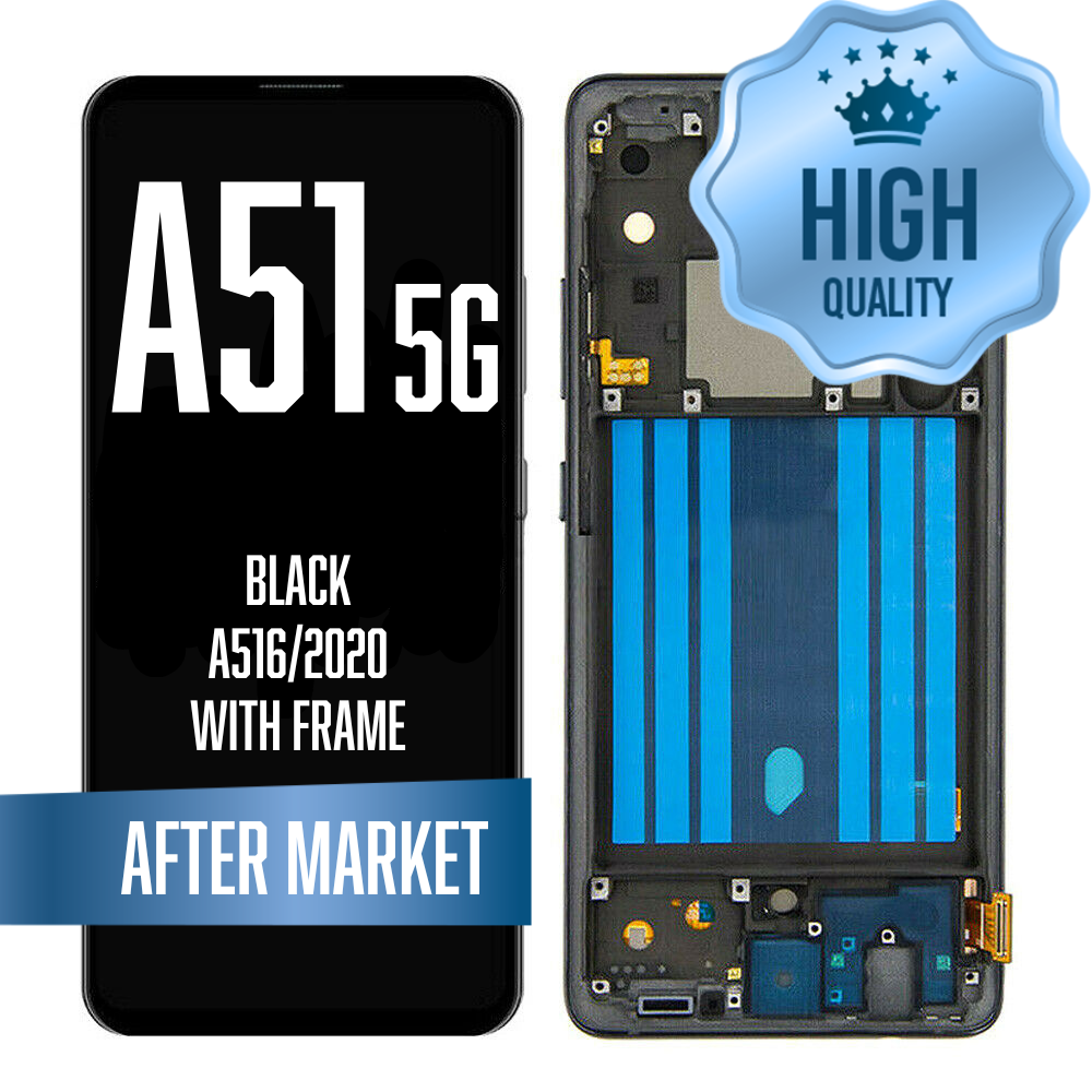 LCD Assembly for Galaxy A51 5G (A516/2020) with Frame - Black (High Quality / AM OLED)
