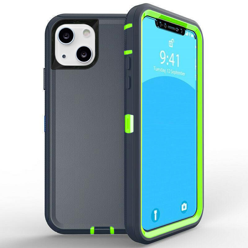 DualPro Protector Case for IPhone 14 Plus - Dark Blue & Green