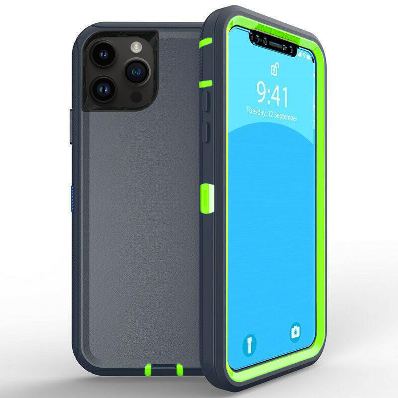 DualPro Protector Case for IPhone 14 Pro - Dark Blue & Green