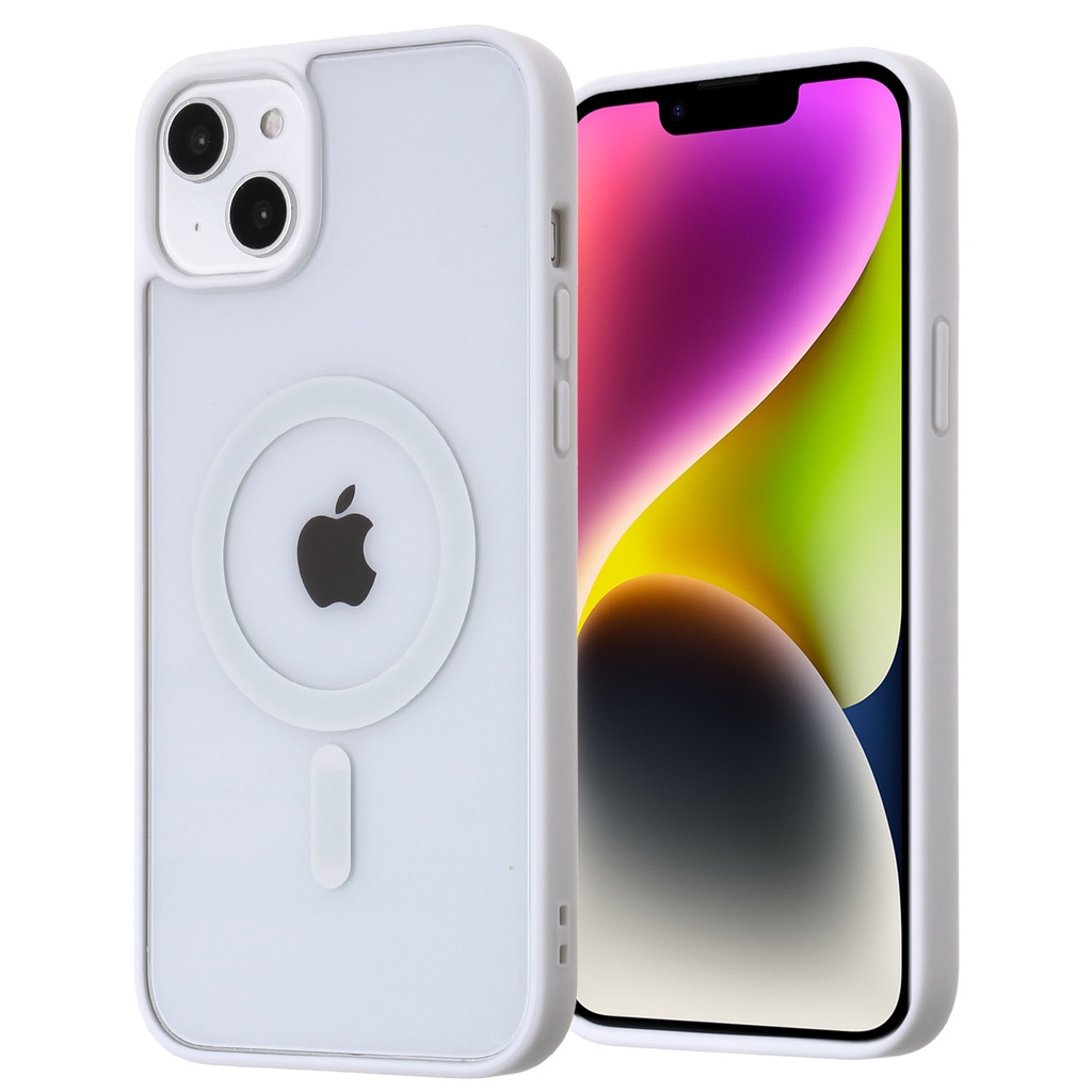 Hard Shell Wireless Charging Case for iPhone 14 Pro - White