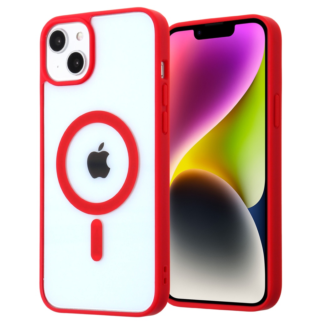 Hard Shell Wireless Charging Case for iPhone 13 Pro Max - Red