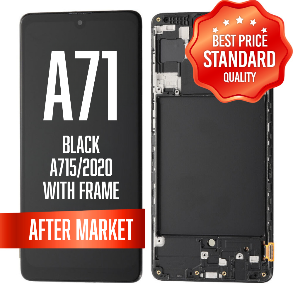 LCD with frame for Galaxy A71 (A715/2020) - Black (Standard Quality/INCELL)