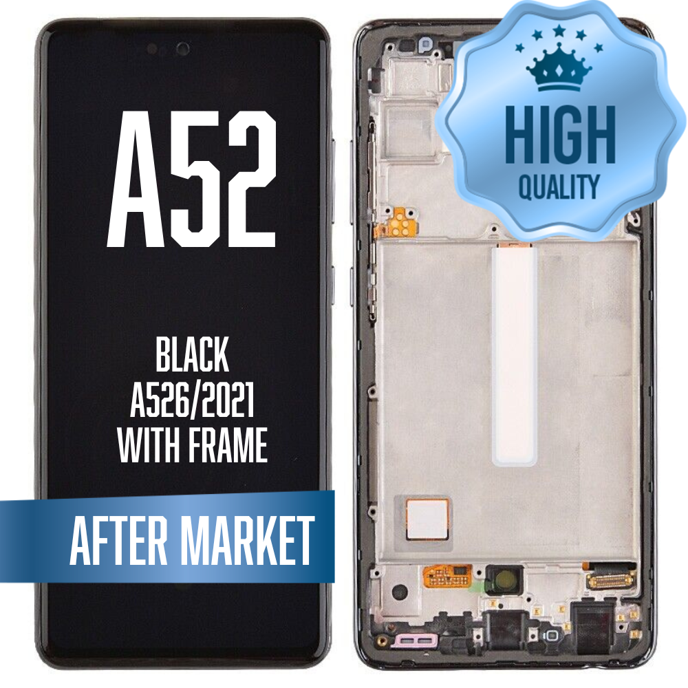 LCD Assembly for Samsung A52 (A526 / 2021) with Frame - Black (High Quality / AM OLED)