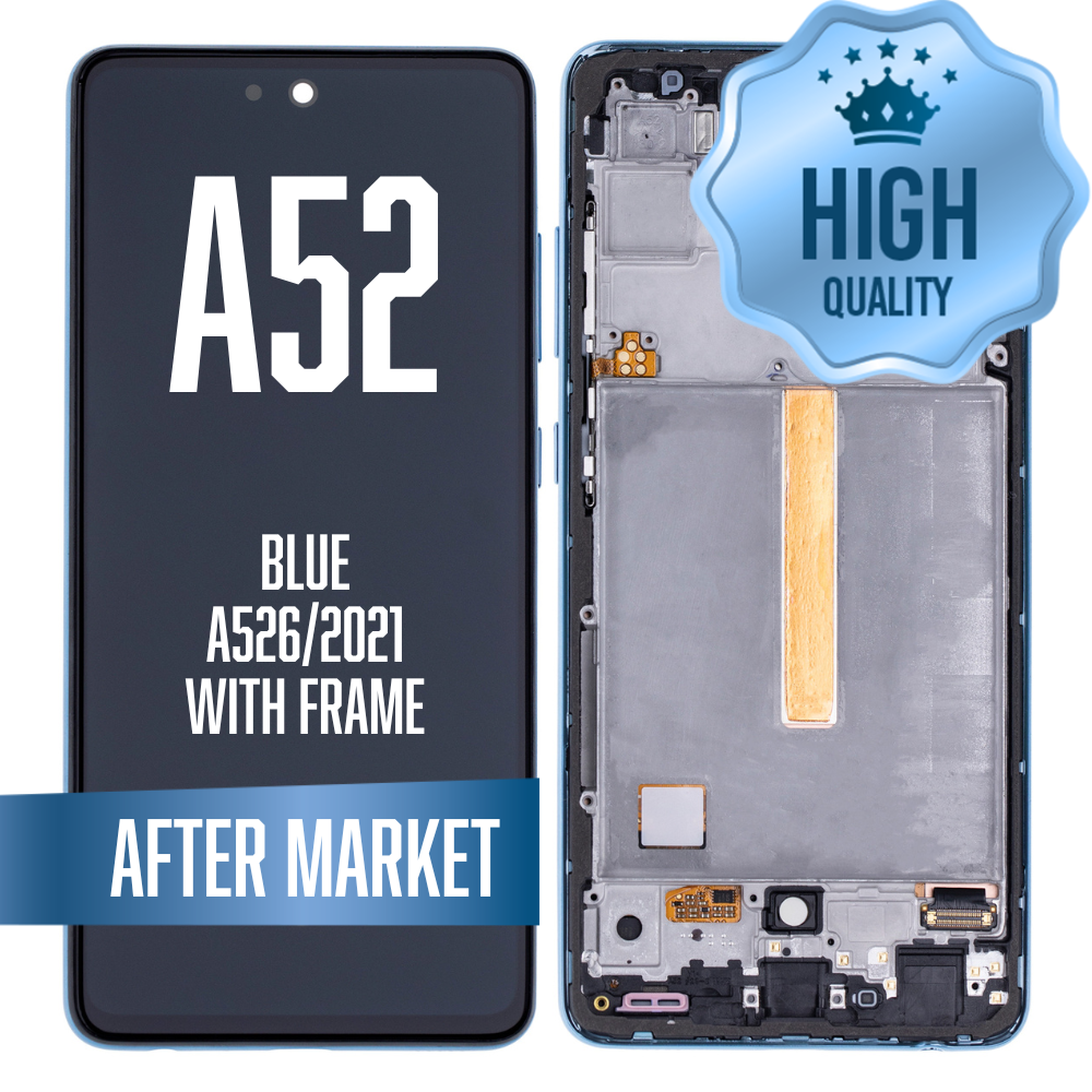 OLED Assembly For Samsung Galaxy A52 4G (A525 / 2021) / A52 5G (A526 / 2021) / A52S 5G (A528 /2021) ) with Frame - Blue (Aftermarket - OLED)