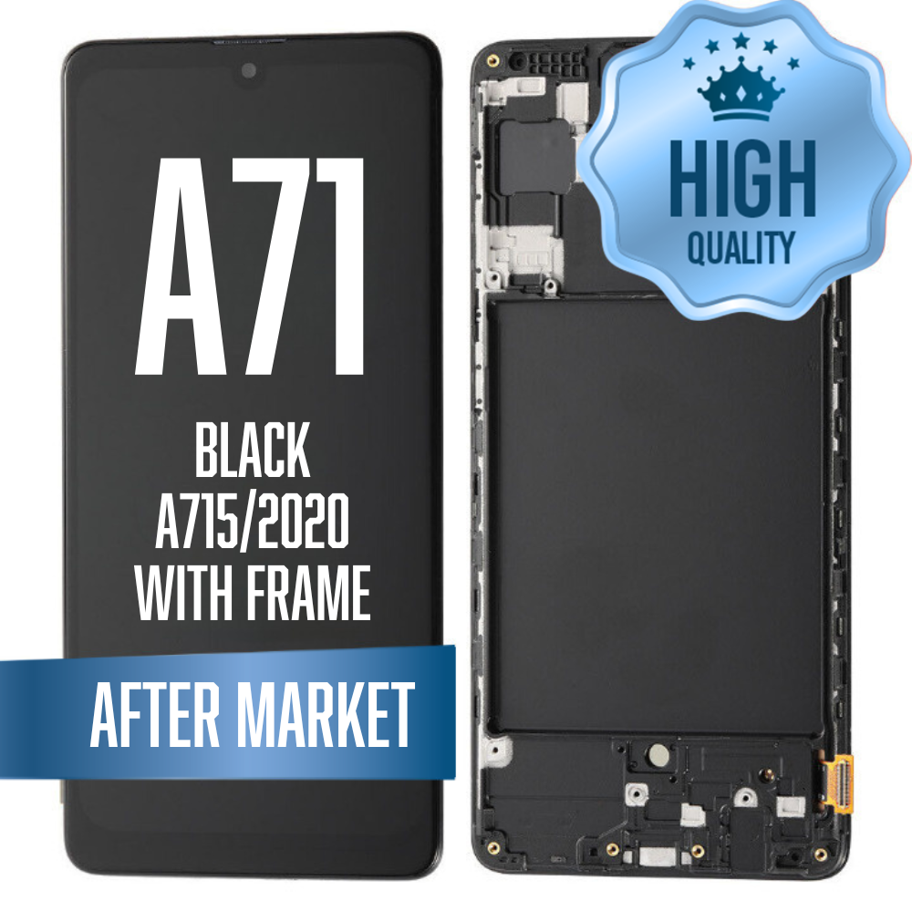 LCD Assembly for Samsung A71 (A715/2020) with Frame - Black (High Quality / AM OLED)