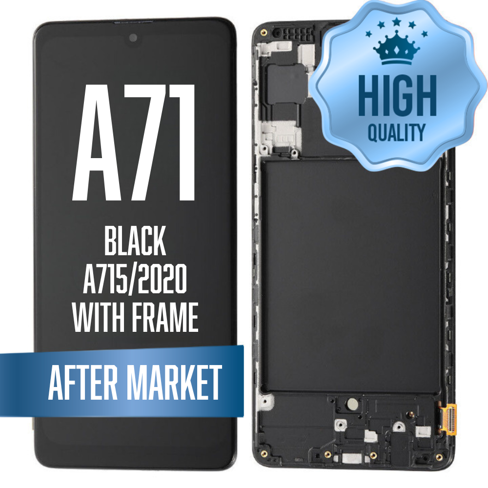 OLED Assembly For Samsung Galaxy A71 (A715/2020) with Frame - Black (Aftermarket - OLED)