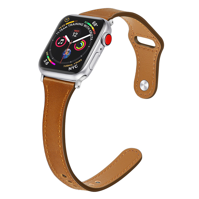Faux Leather Slim iWatch Band 38/40/41mm - Brown