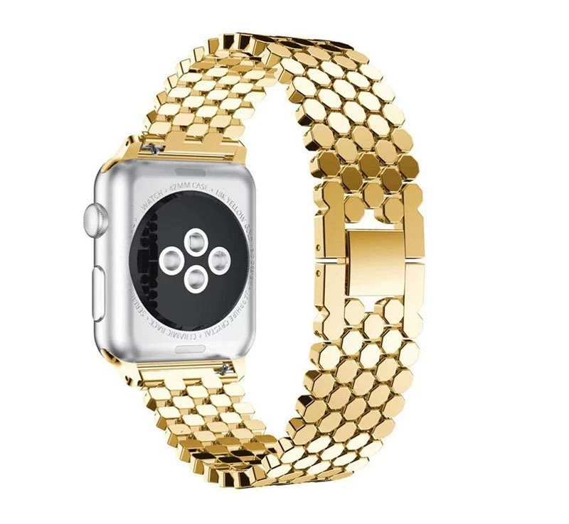 Honeycomb Stainless Steel Wrist Band iWatch 38/40/41mm - Gold