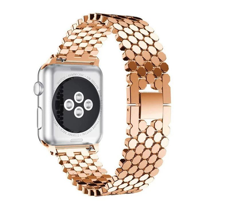 Honeycomb Stainless Steel Wrist Band iWatch 38/40/41mm - Rose Gold