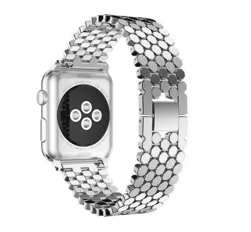 Honeycomb Stainless Steel Wrist Band iWatch 38/40/41mm - Silver