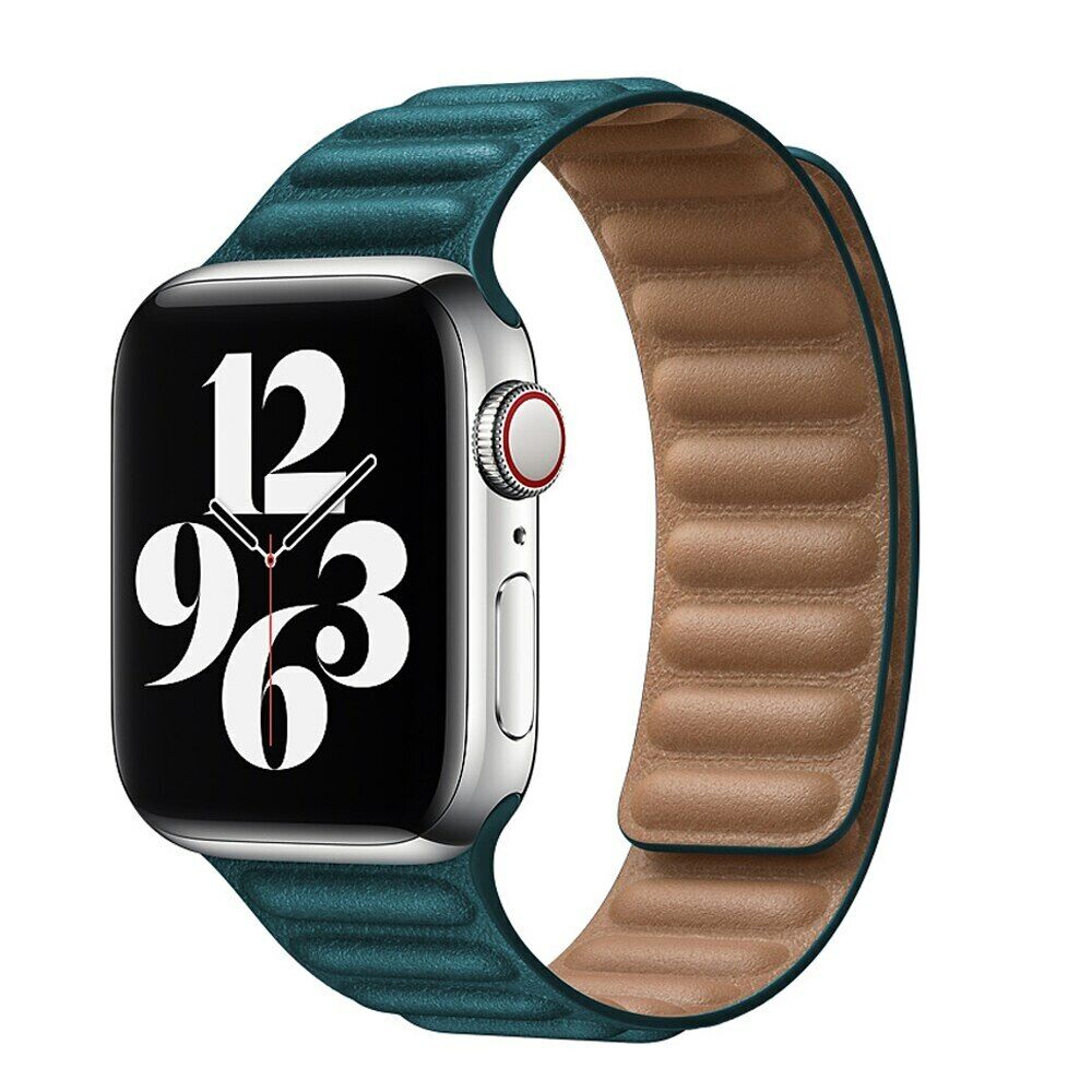 Leather Link Magnet iWatch Band 38/40/41mm - Army