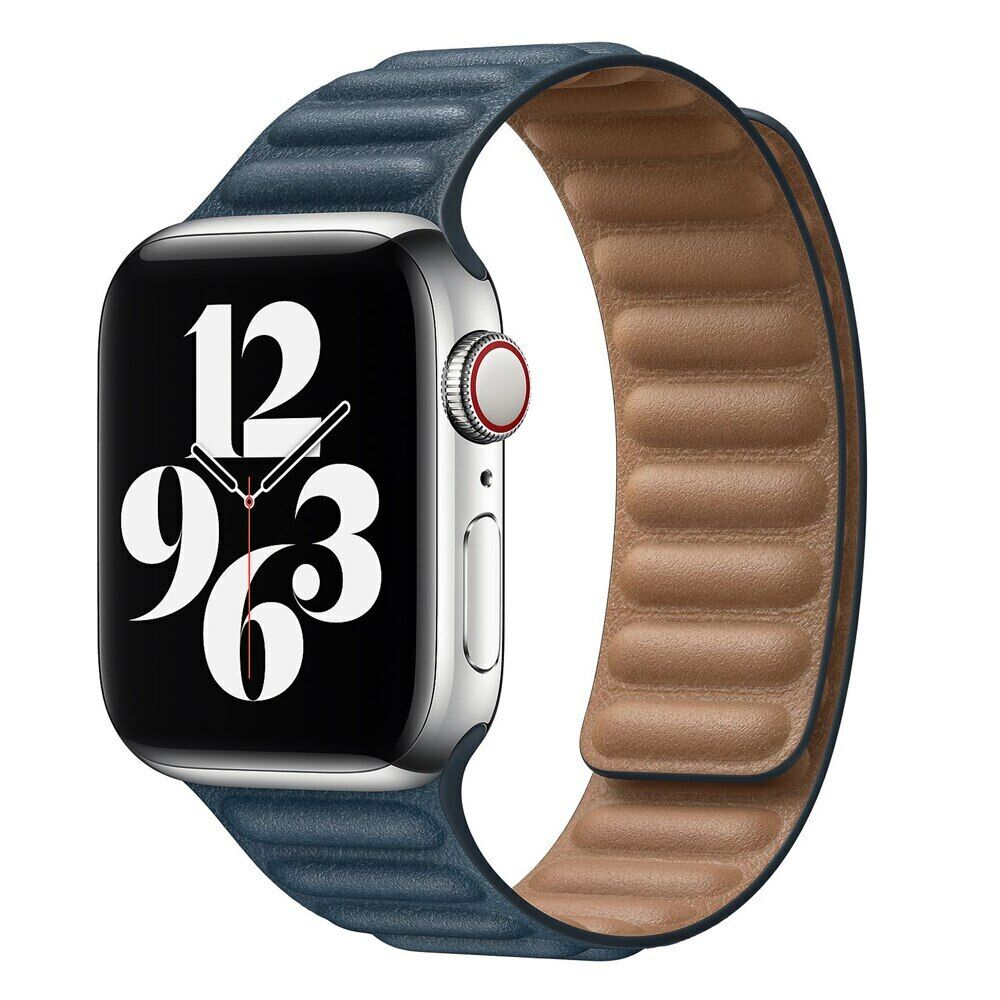 Leather Link Magnet iWatch Band 38/40/41mm - Navy