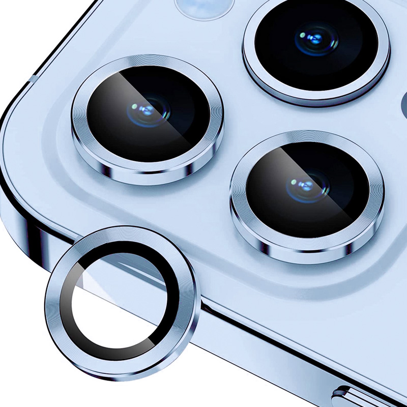 [TG-I13PM-RCL-BL] Ring Camera Lens w/HD Tempered Glass  for iPhone 13 Pro / 13 Pro Max (Sierra Blue) (1 Pc)