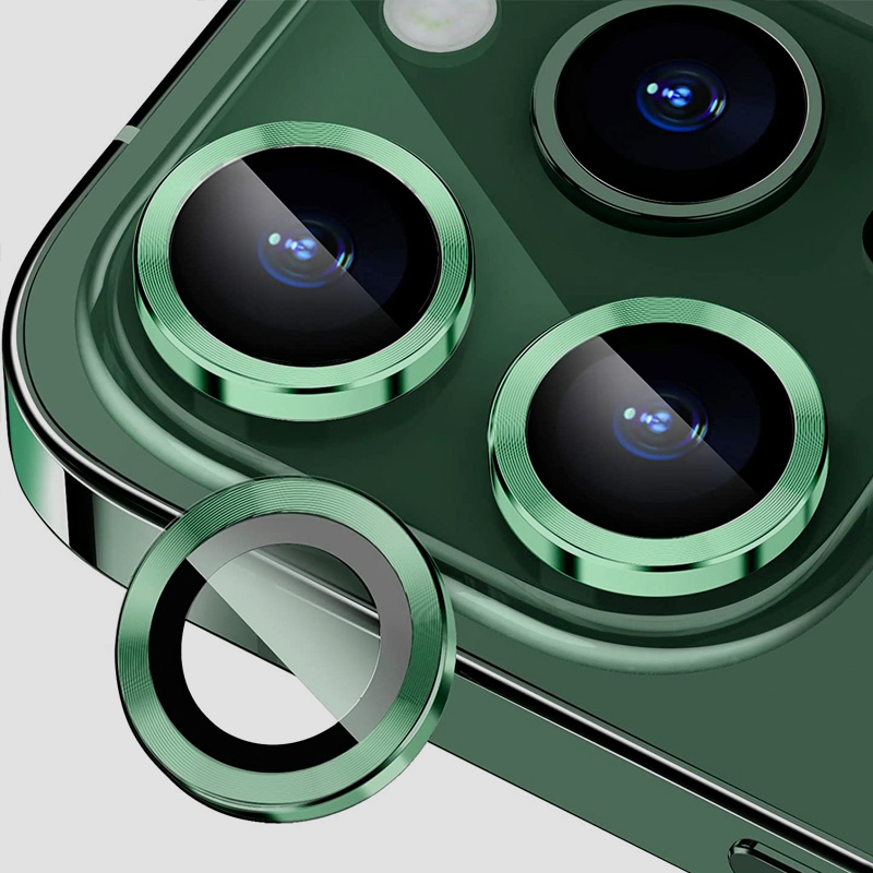 [TG-I13PM-RCL-GR] Ring Camera Lens w/HD Tempered Glass  for iPhone 13 Pro / 13 Pro Max (Alpine Green) (1 Pc)