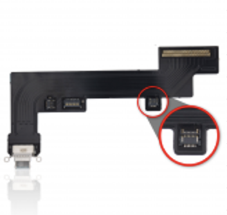 Charging Port Flex Cable Compatible For iPad Air 4 / iPad Air 5 (4G Version) (Aftermarket Plus) (Black)