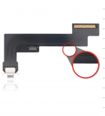 Charging Port Flex Cable Compatible For iPad Air 5 (WiFi Version) (Aftermarket Plus) (White)