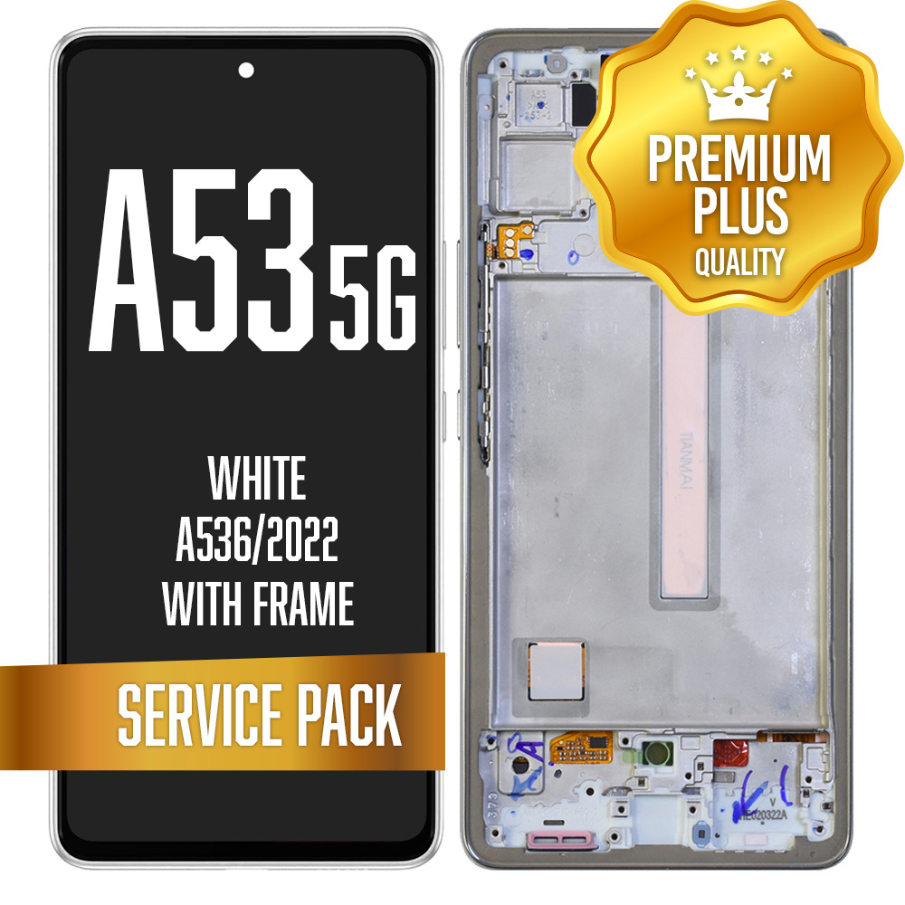 LCD with frame for Galaxy A53 5G (A536/2022) - White (Service Pack)