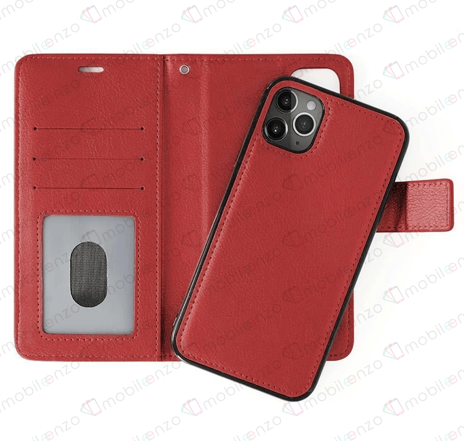 Classic Magnet Wallet Case for iPhone 13 Pro Max - Red