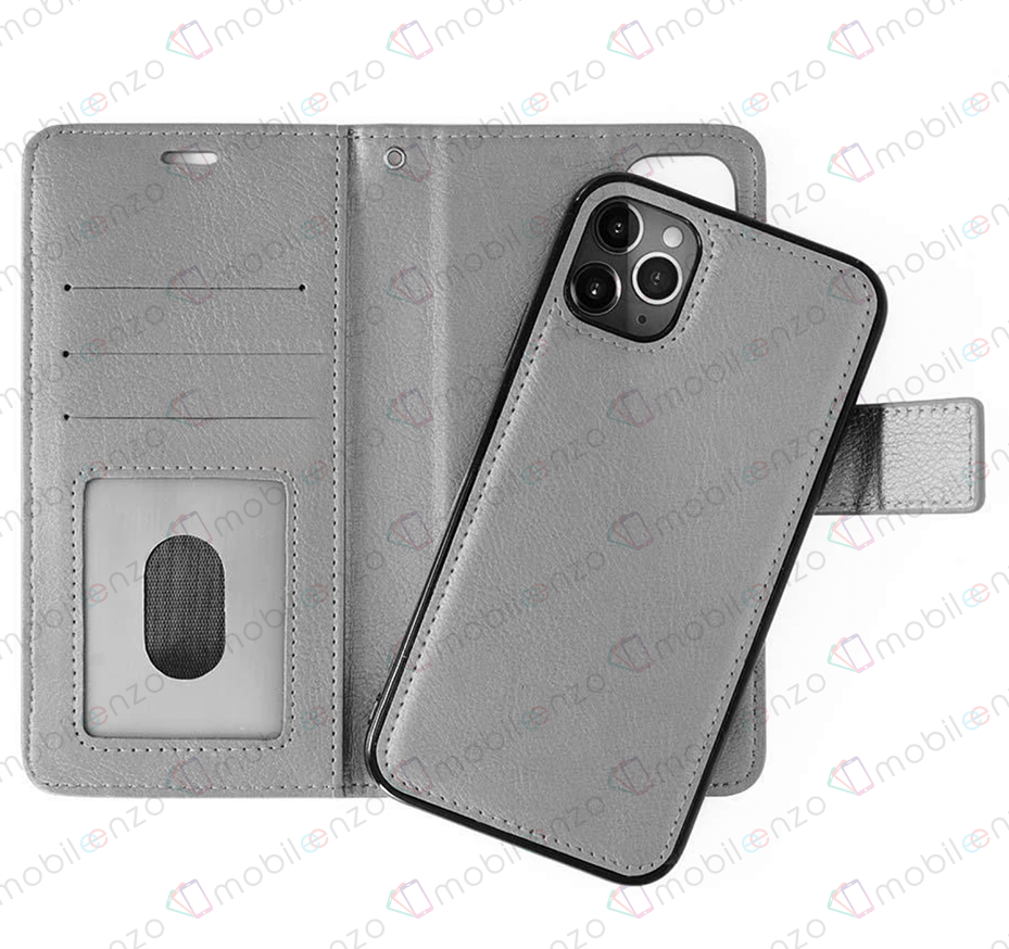 Classic Magnet Wallet Case for iPhone 14 Plus - Gray