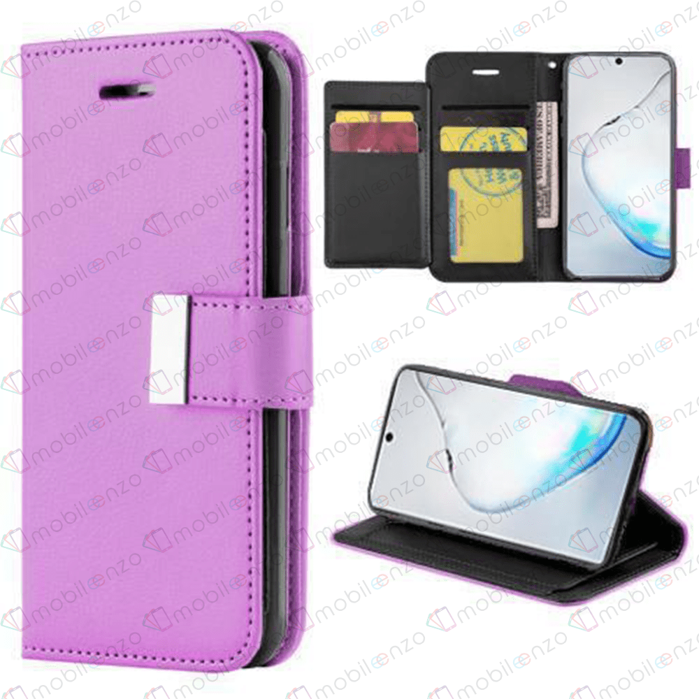 Flip Leather Wallet Case for iPhone 14 Pro - Purple
