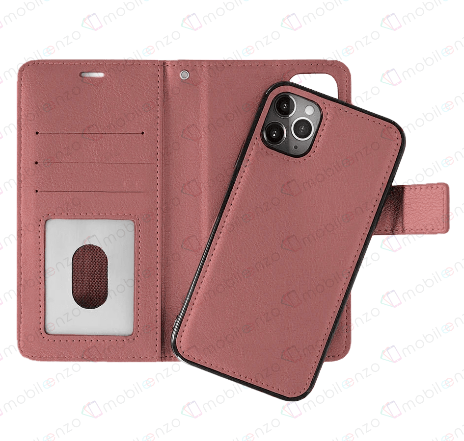 Classic Magnet Wallet Case for iPhone 14 Pro Max - Rose Gold