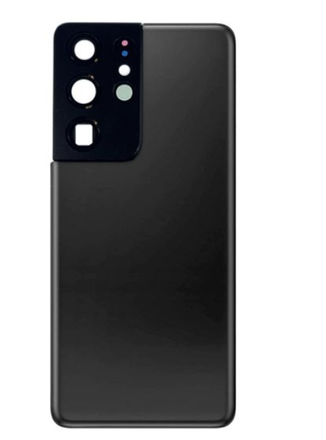 Back Cover Glass With Camera Lens For Samsung Galaxy S22 Ultra (No Logo) (Black)