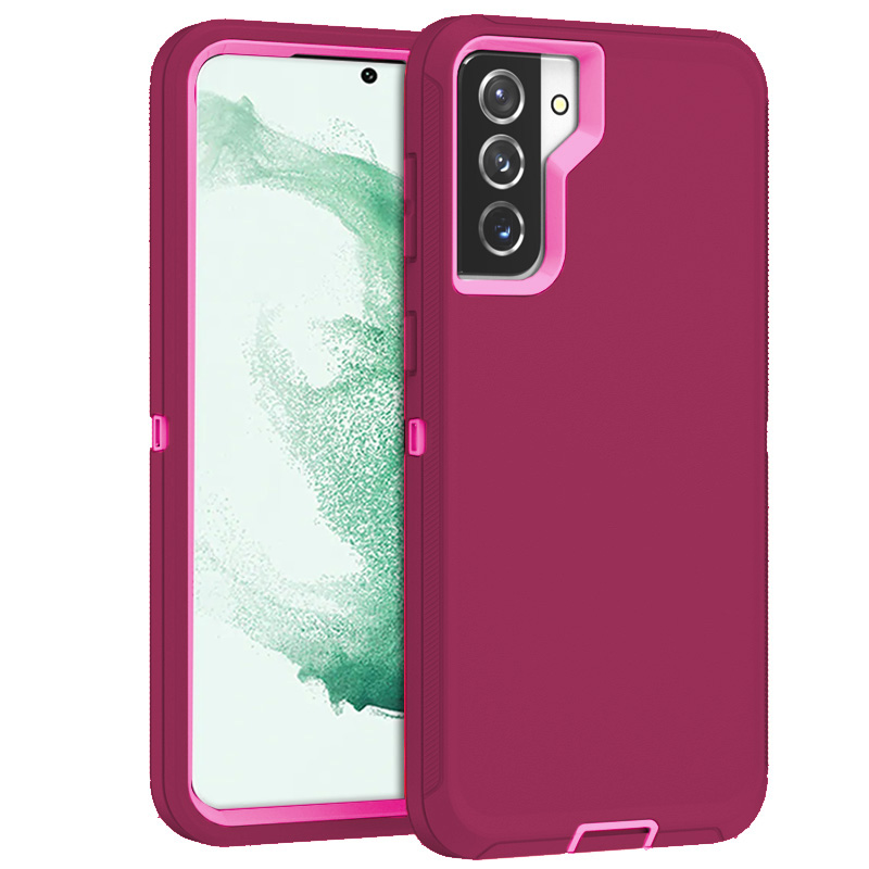 DualPro Protector Case for Galaxy S23 Plus - Burgundy & Light Pink