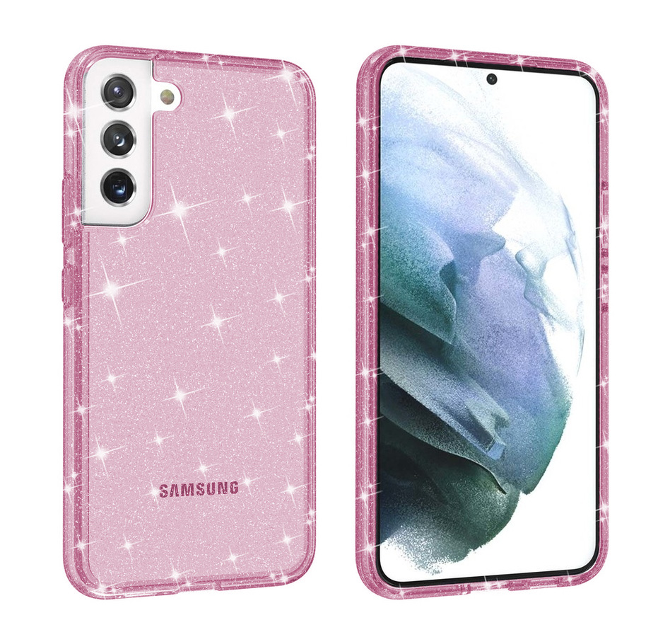 Transparent Sparkle Case for Galaxy S23 - Pink