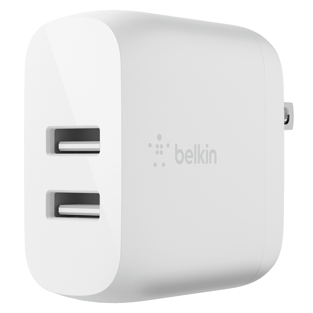 Belkin - Dual Port Usb A 24w Wall Charger - White