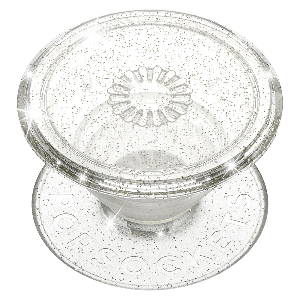 Popsockets - Popgrip - Clear Glitter Silver