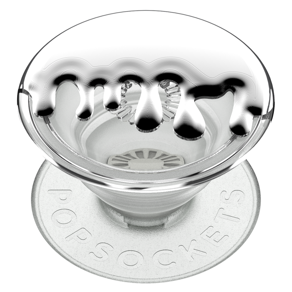 Popsockets - Popgrip Premium - Chrome Drip Silver