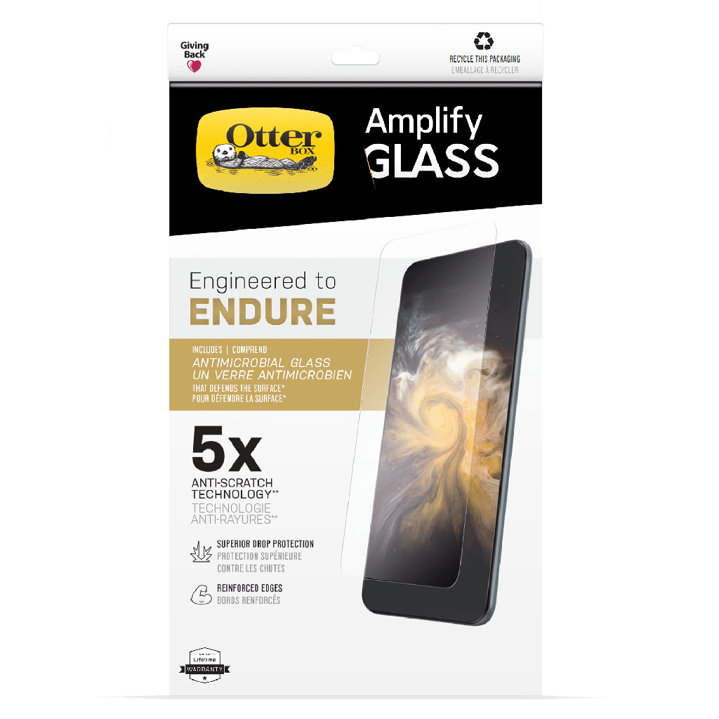 Otterbox - Amplify Antimicrobial Glass Screen Protector For Apple Iphone 14  /  13  /  13 Pro  - Clear