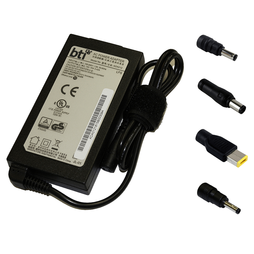 Bti - Ac Adapter 65w For Most Lenovo Devices Includes 4 Interchangeable Tips - Not Retail Packaged - Black