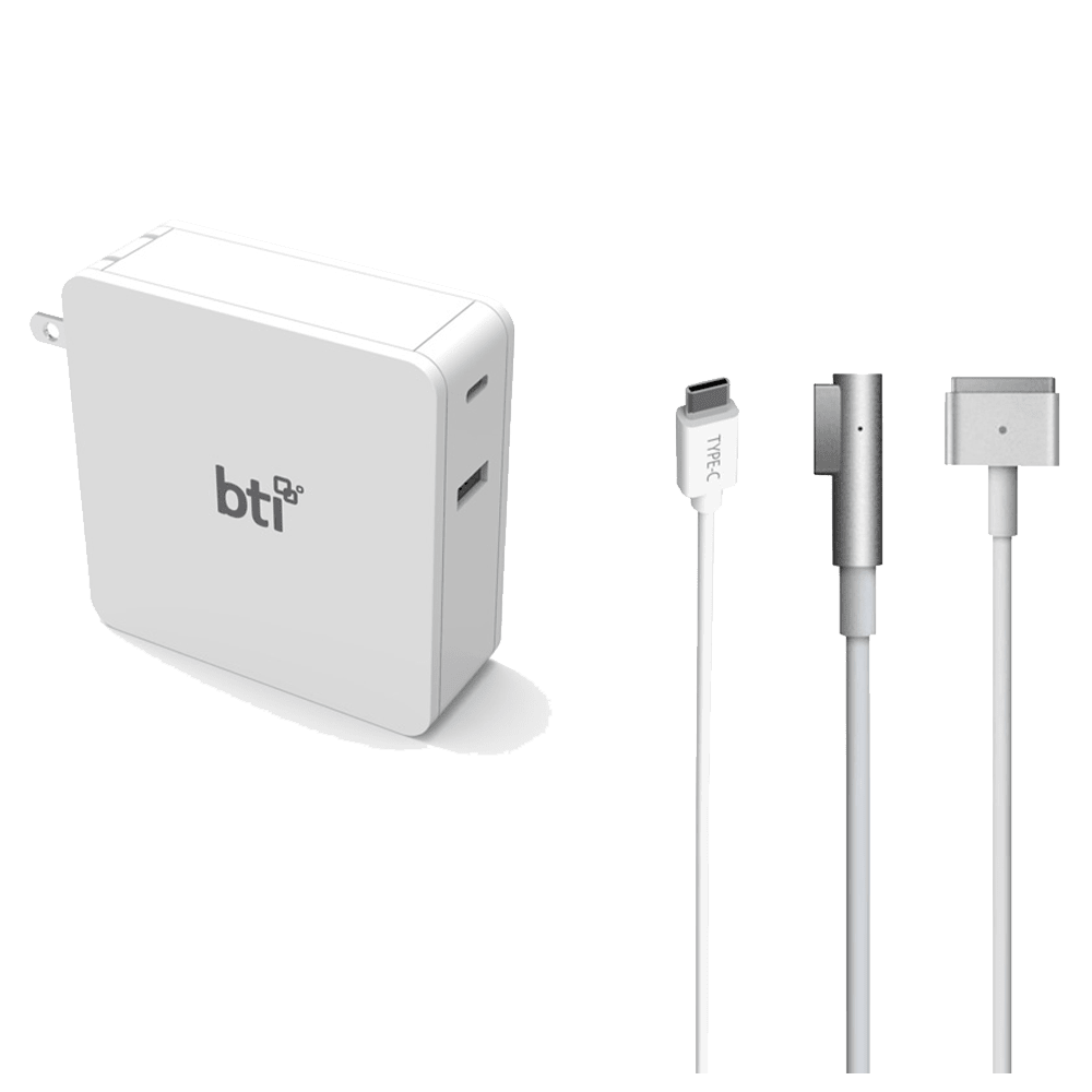 Bti - Ac Adapter 87w For Usb Type C Laptops With Mag Tips For Apple Macbook - Not Retail Packaged - White