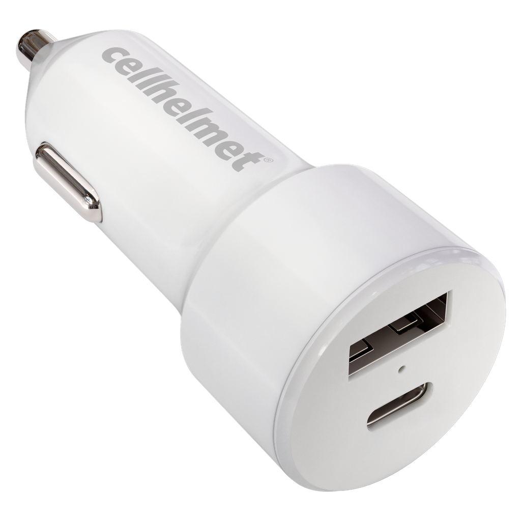 Cellhelmet - 20w Pd Usb C And Usb A Dual Port Car Charger - White